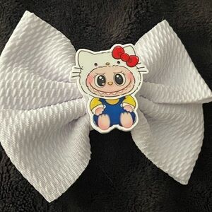 White Bow with Cartoon Character